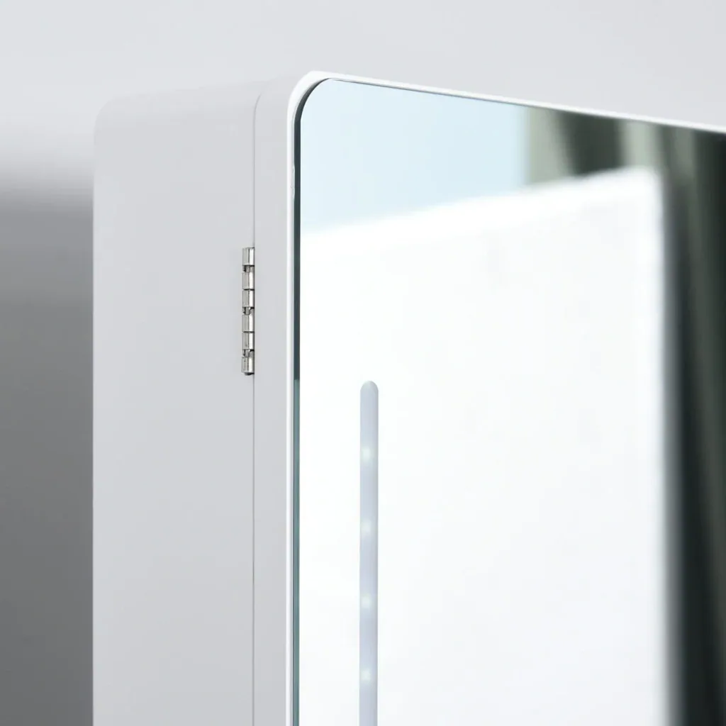 LED mirror with jewelry cabinet, white