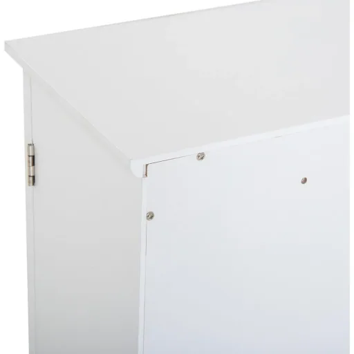 Wall cupboard hanging cupboard kitchen cupboard multi-purpose cupboard louvre doors wood white 60 x 22.5 x 64 cm
