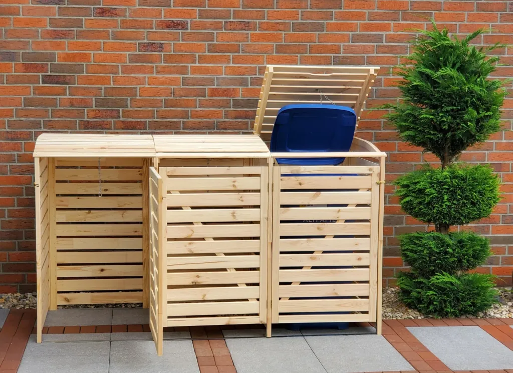 Garbage can box "Vario III" for 3 tons, natural