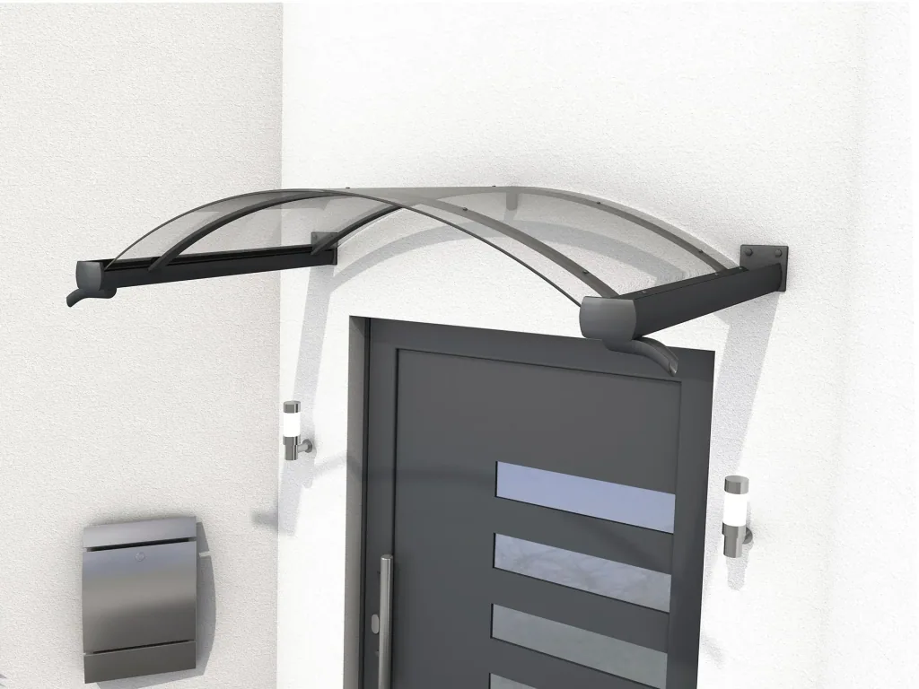 Arched canopy type BV/B 160, 160 x 90 x 25 cm, anthracite, 4 mm clear
