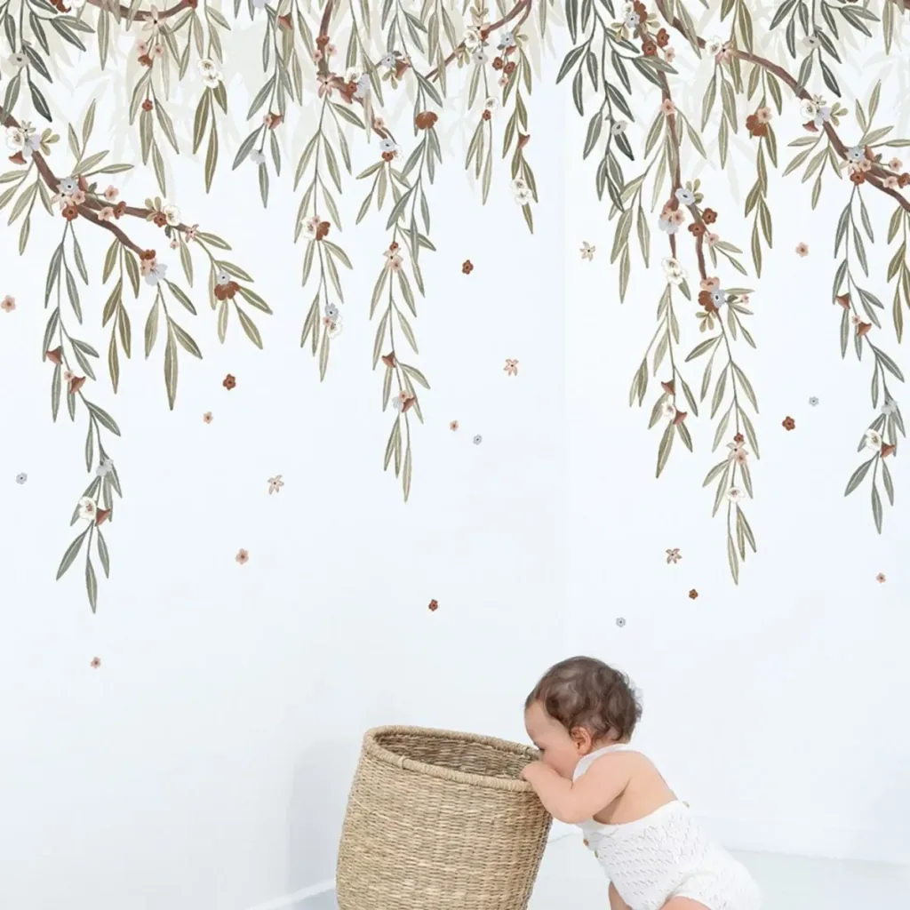 Lilipinso Papier peint, Décoration murale chambre enfant, Panorama, Eucalyptus en fleurs