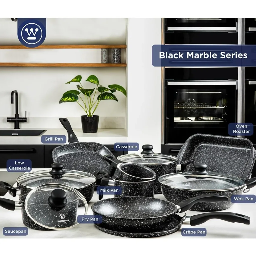 Black marble frying pan (28 cm)