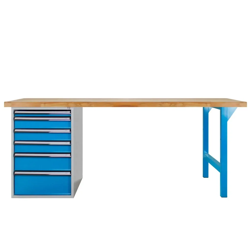 Workbench 1500 with drawer box, 6 drawers