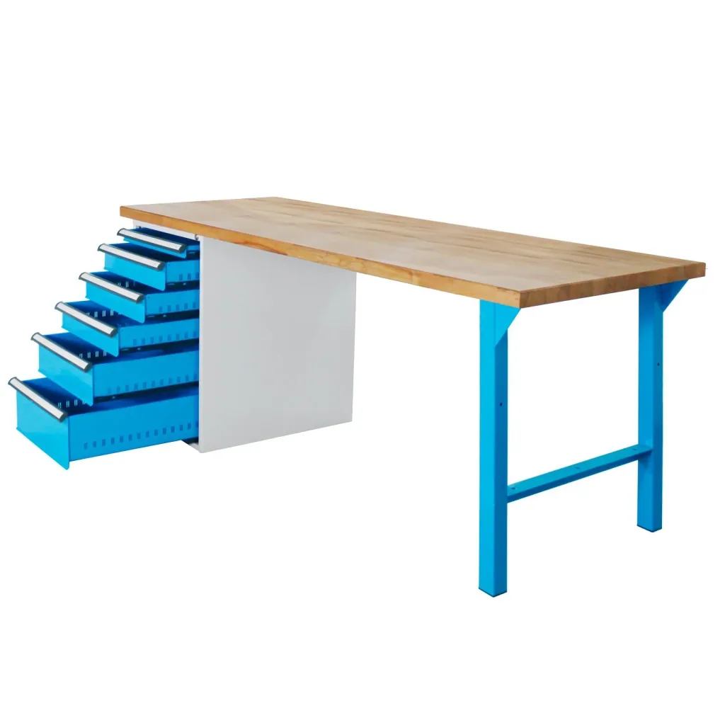 Workbench 1500 with drawer box, 6 drawers