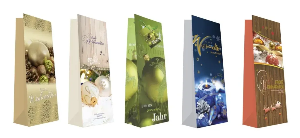 Bottle bags "Christmas", 5 pieces