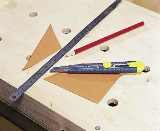 Solid wood workbench top with clamping device and table attachment