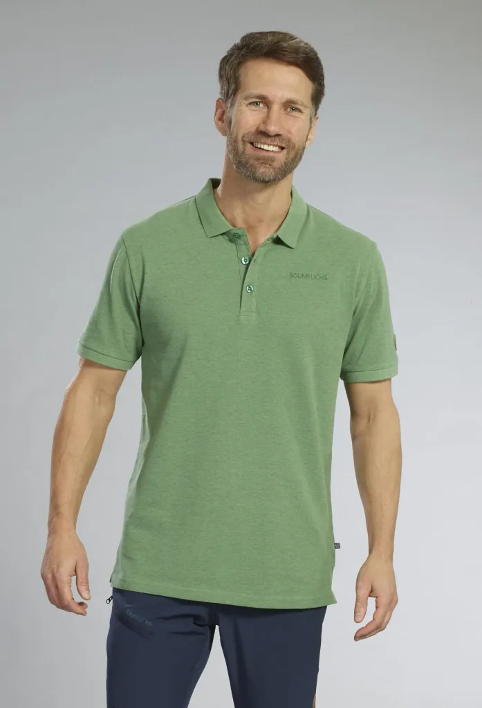 Polo shirt with function, color green, size M