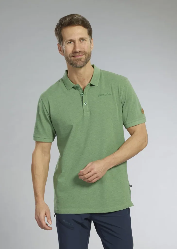 Polo shirt with function, color green, size M
