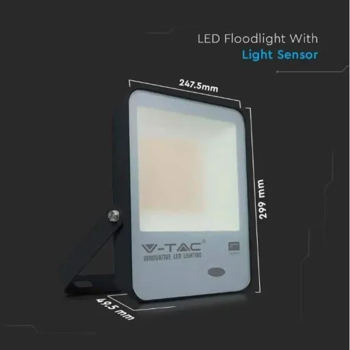 VT-117S LED headlight with day/night sensor - 100 W - 10000 Lm - 6500K - black