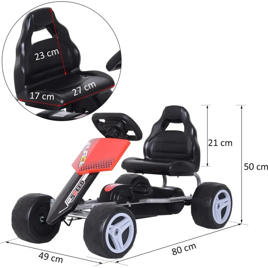 Children's go-kart red/black