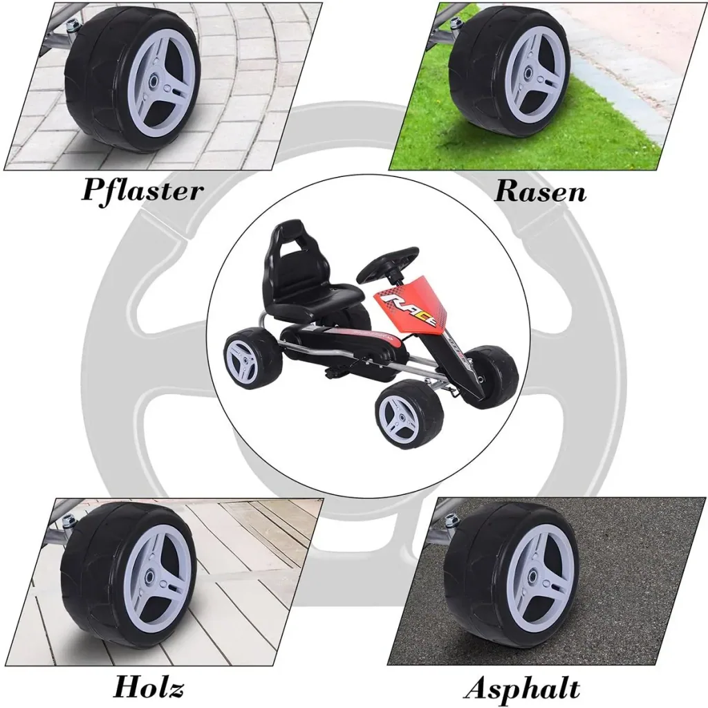 Children's go-kart red/black