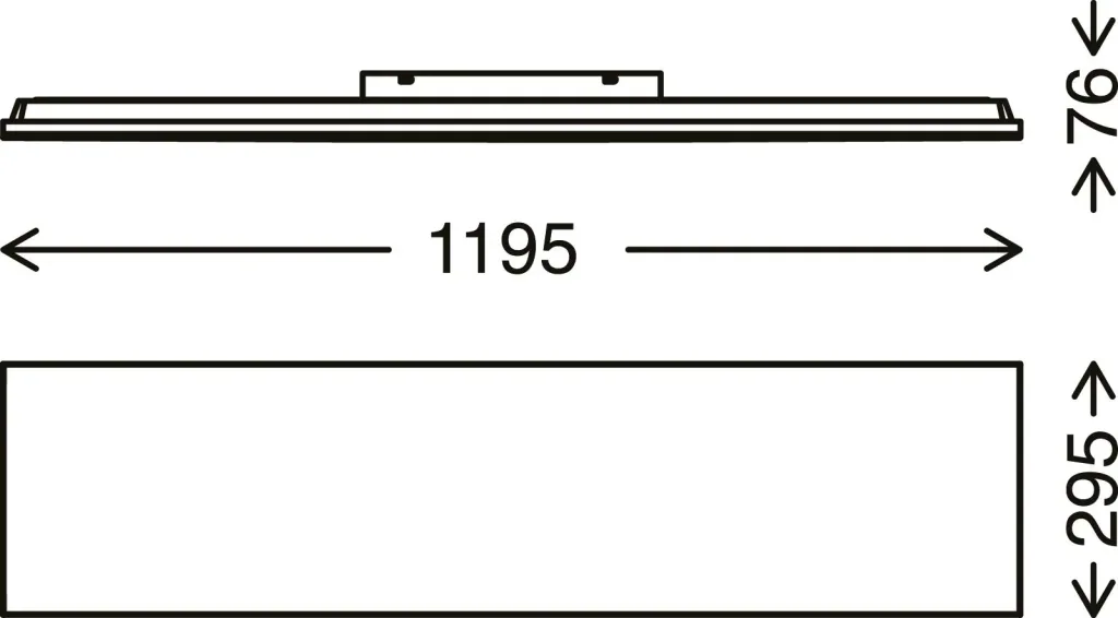 Frameless LED panel, rectangular, 38 watts, white