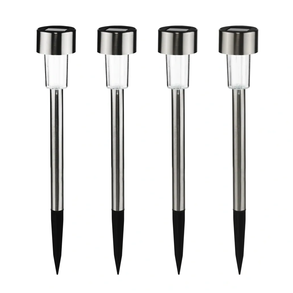 Solar lamp with ground spike, set of 4
