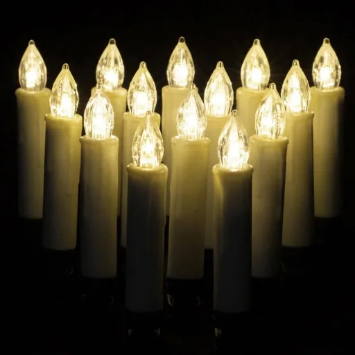 LED Christmas tree candles 20 pieces Christmas tree lighting - warm white - including remote control with timer and 20 batteries