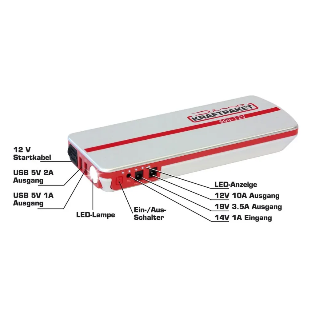 Jump starter 12 Volt 18,000 mAh 600 A