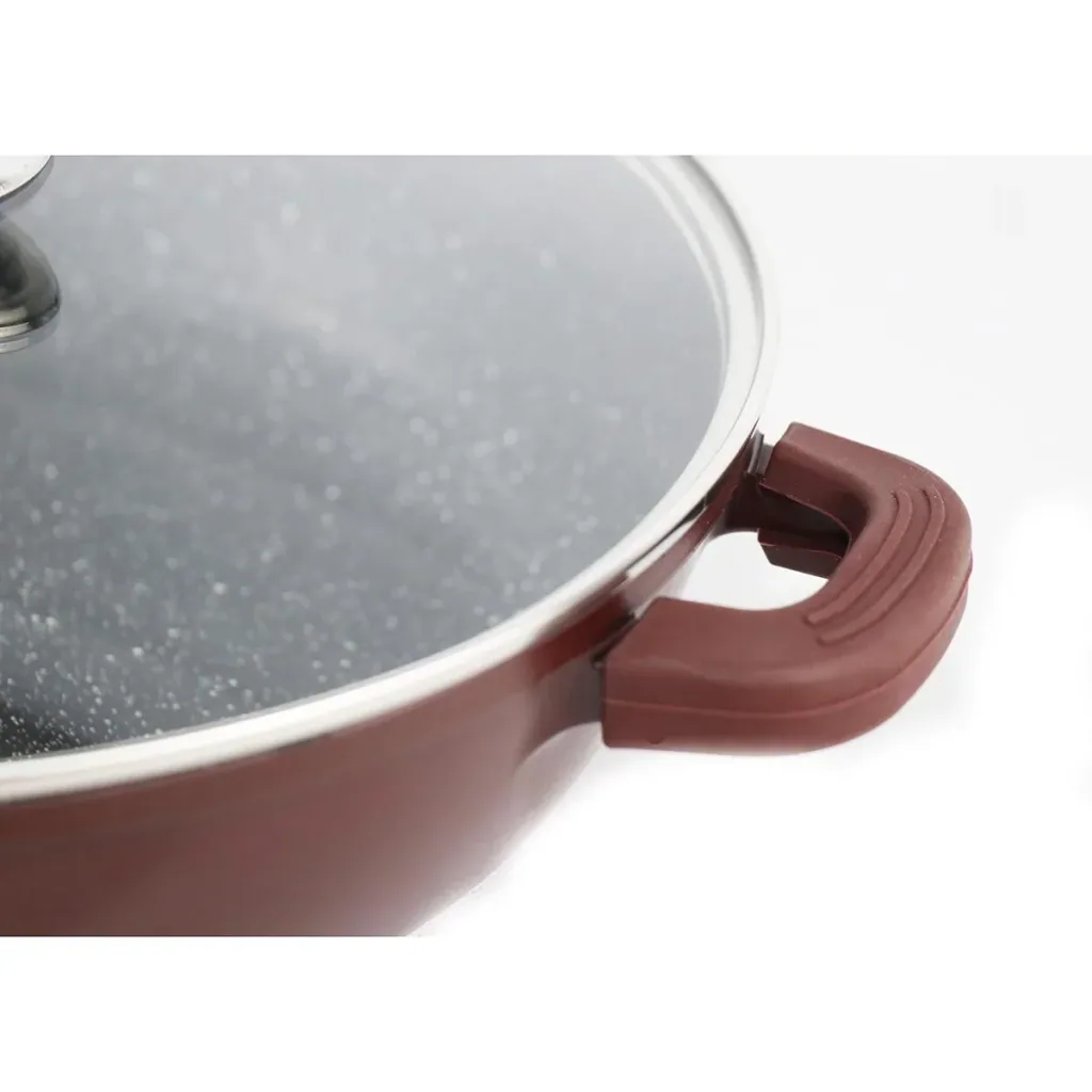 Platinum roasting pan - non-stick coating - 24 cm - Burgundy