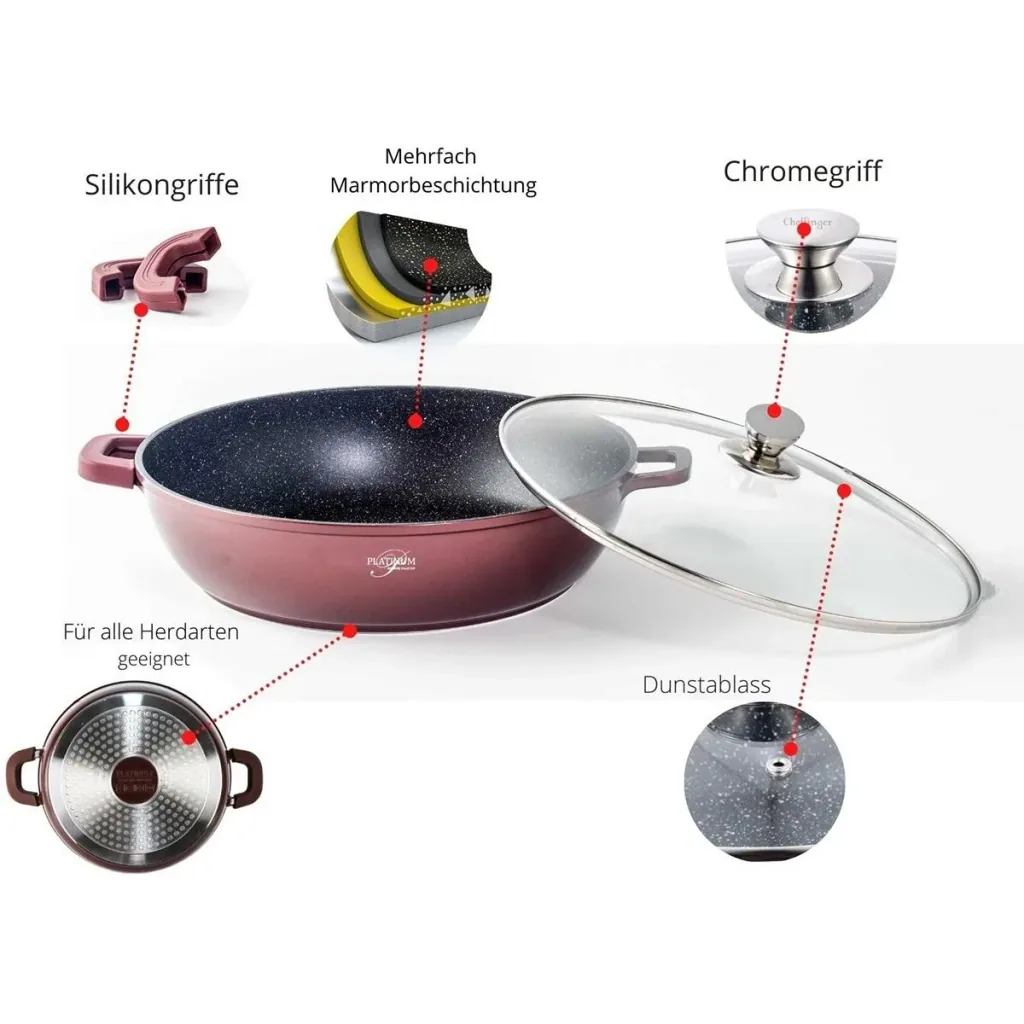 Platinum roasting pan - non-stick coating - 24 cm - Burgundy