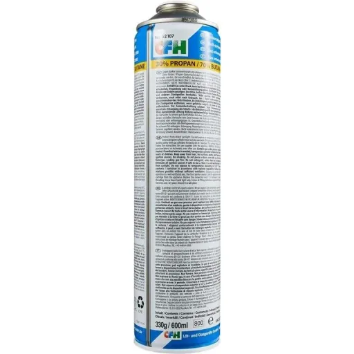 Universal gas bottle for weed burners with threaded connection