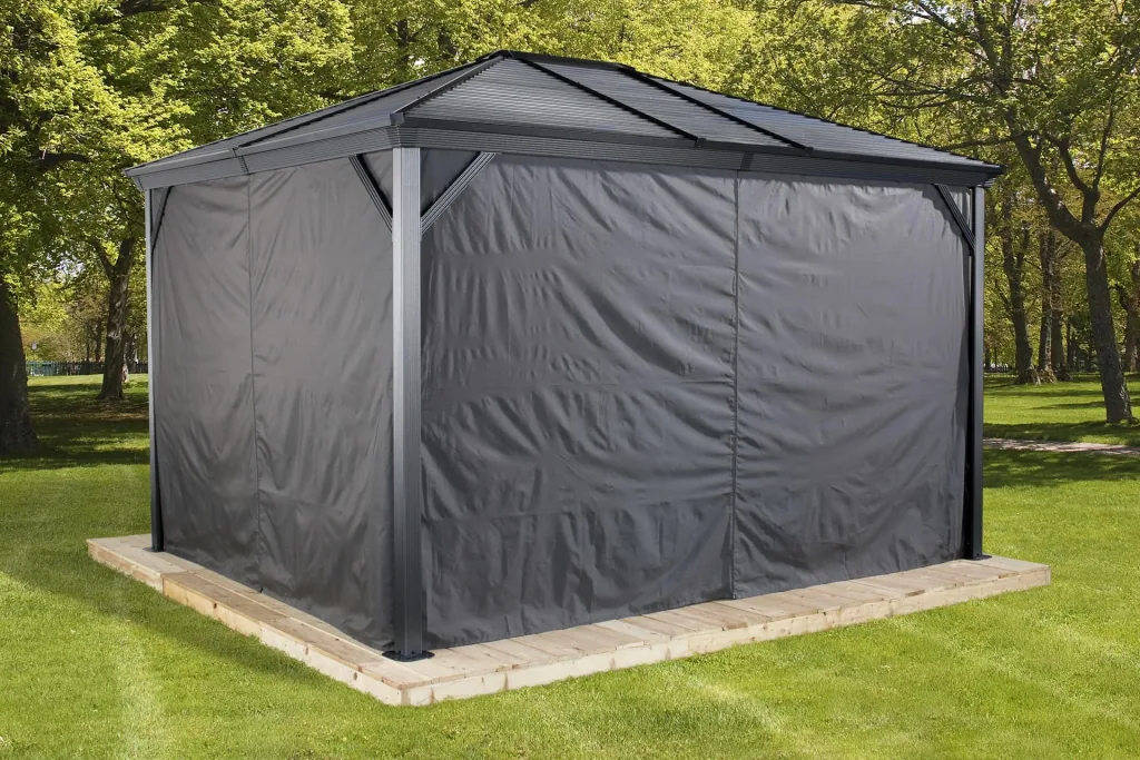 Jeu de rideaux pour Ventura 1010 Gris foncé – Rideaux latéraux en polyester