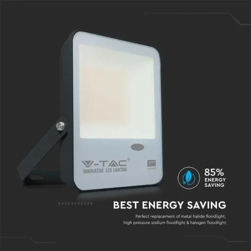 VT-37S LED floodlight with day/night sensor - 30 W - 3000 Lm - 3000K - black