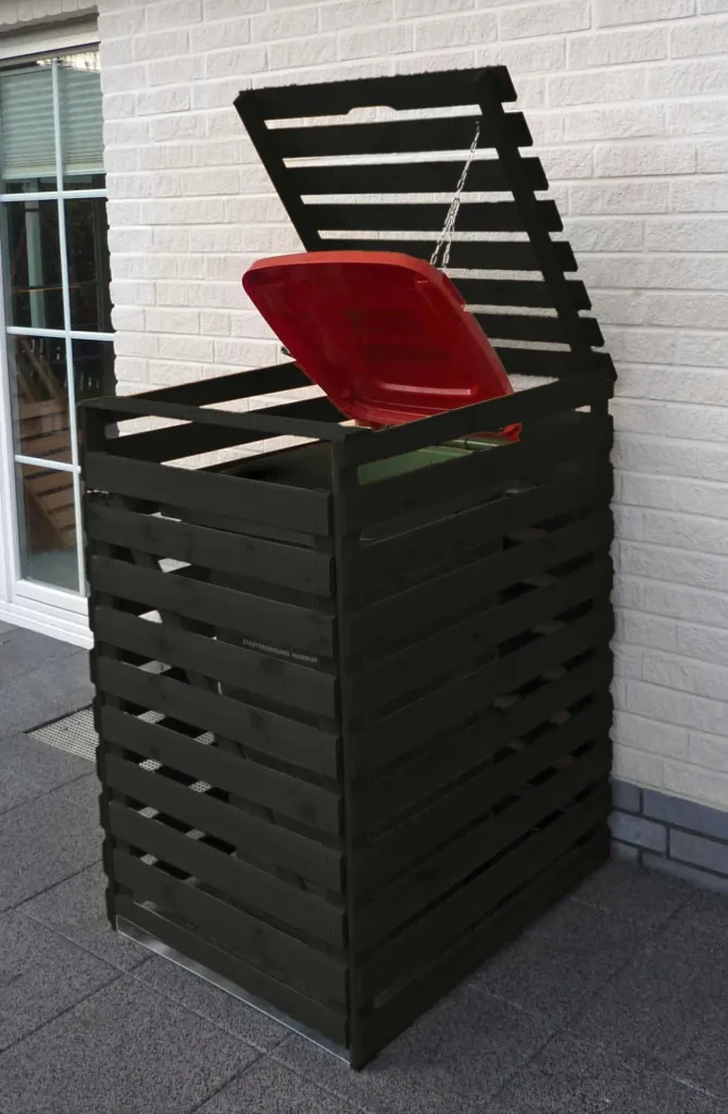 Garbage can box "Vario V" for 1 ton, anthracite