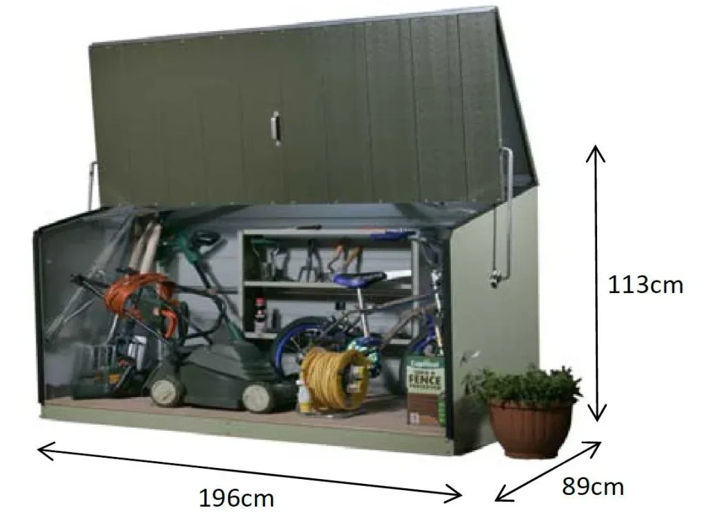 Trimetals Abri de jardin Storeguard 194×88×112 cm Anthracite – Acier PVC, porte basculante