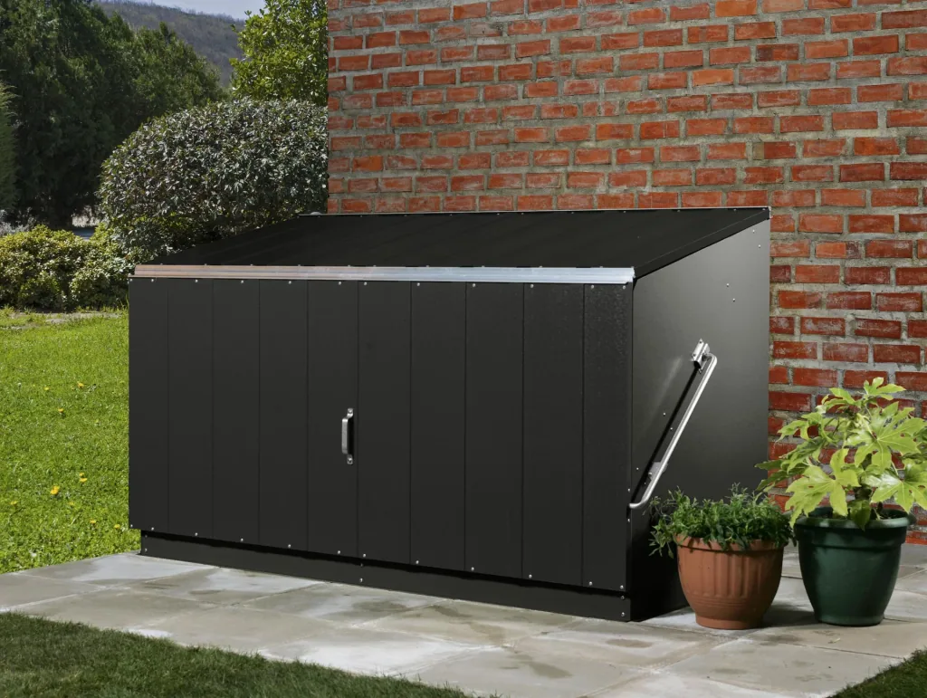 Trimetals Abri de jardin Storeguard 194×88×112 cm Anthracite – Acier PVC, porte basculante