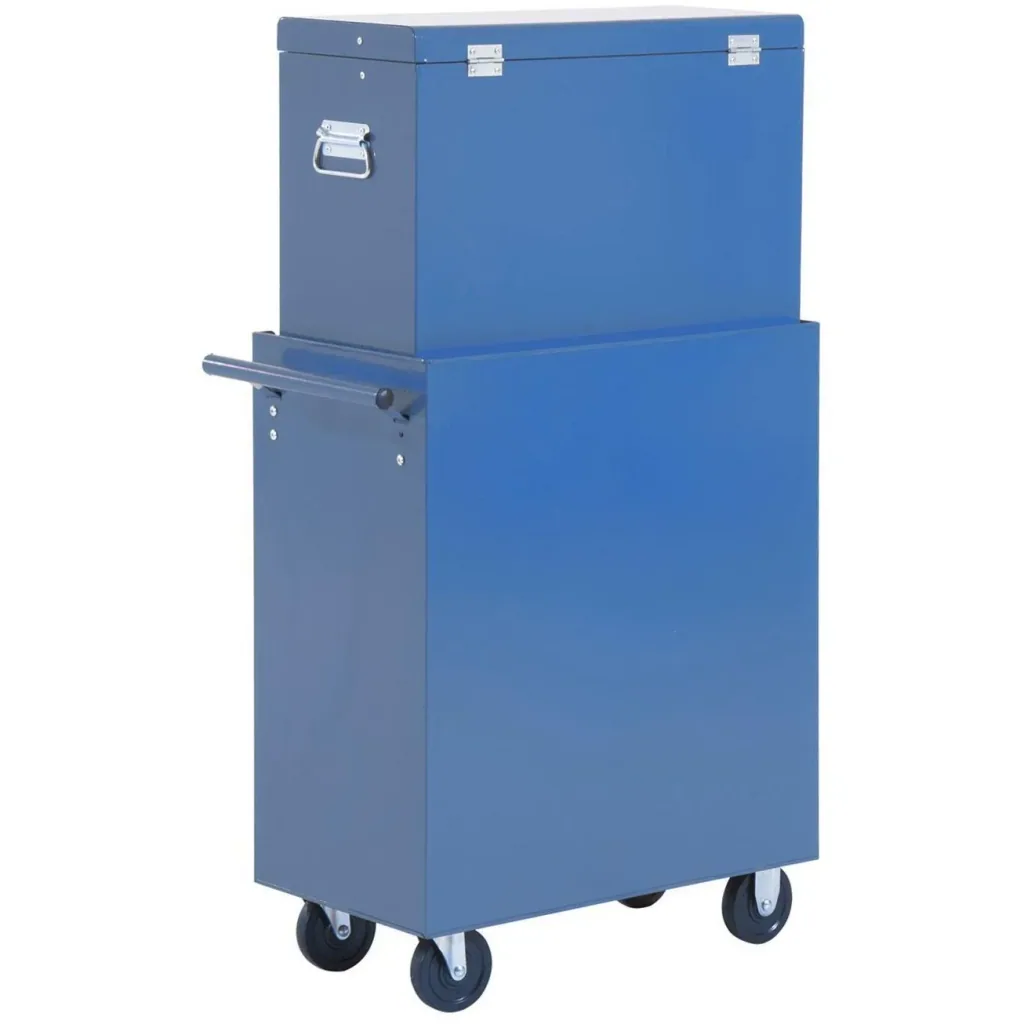 Mobile workshop trolley, lockable with 16 drawers, blue