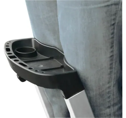 Safepro stepladder (aluminium) with 2 steps and safety bar
