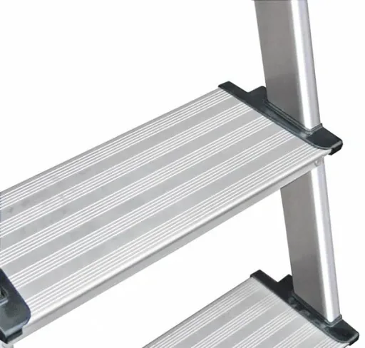 Safepro stepladder (aluminium) with 2 steps and safety bar