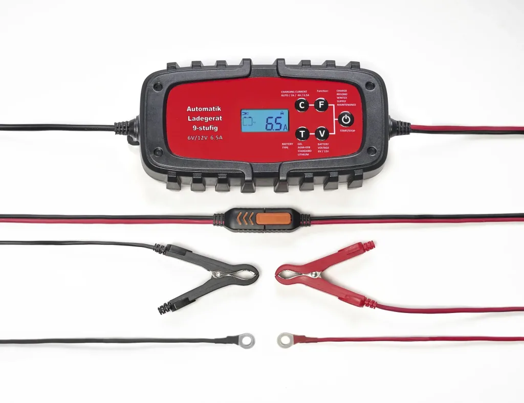 Chargeur de batterie, 9 étapes - pour voiture et moto - 6,5 A, 6/12 Volts