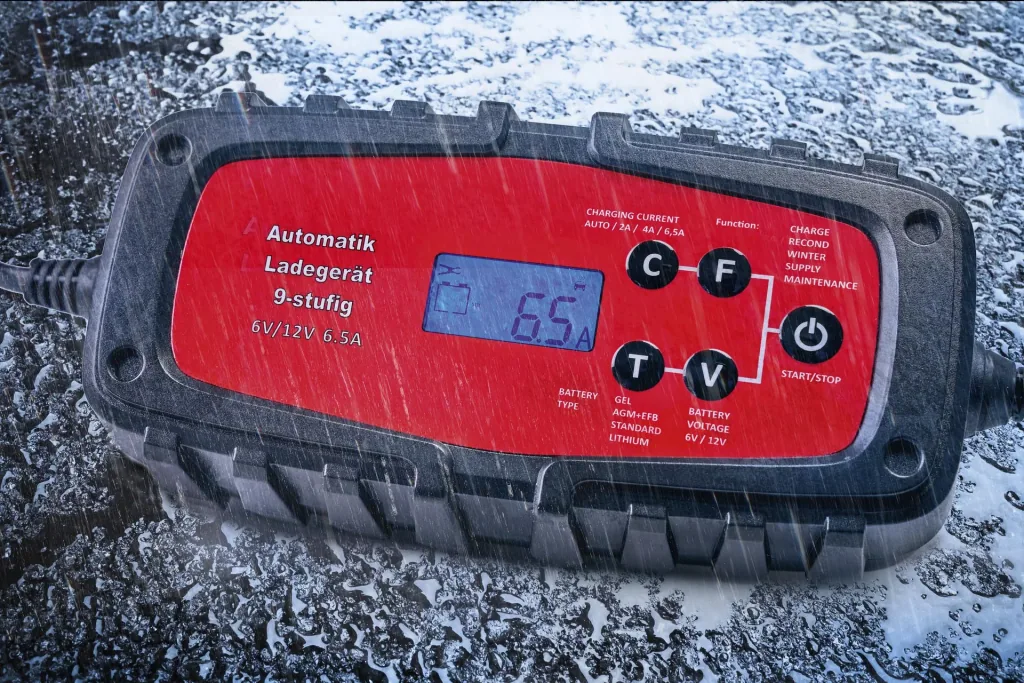Chargeur de batterie, 9 étapes - pour voiture et moto - 6,5 A, 6/12 Volts