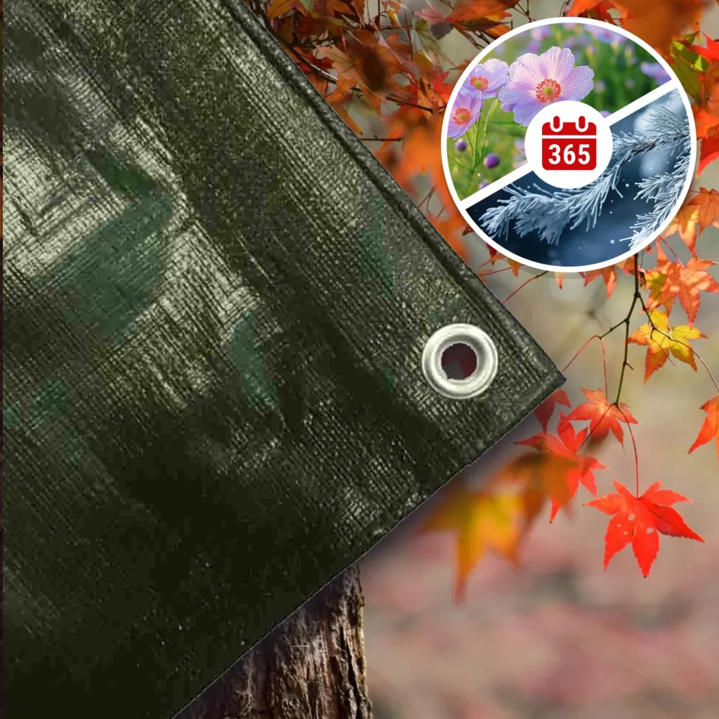 Bâche de Protection 6x8m - 280g/m², 48m², Verte, Résistante et Étanche