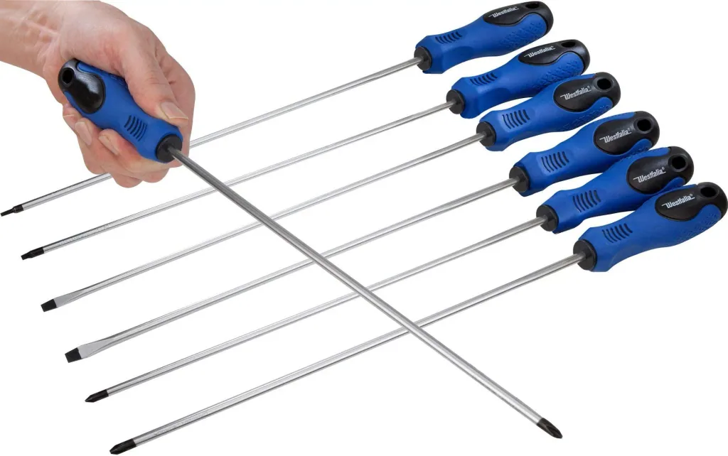 Screwdriver set 6-piece, extra long
