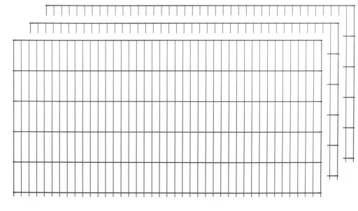 Lot de panneaux de clôture anthracite, 15 pièces, chacun 125 cm x 200 cm