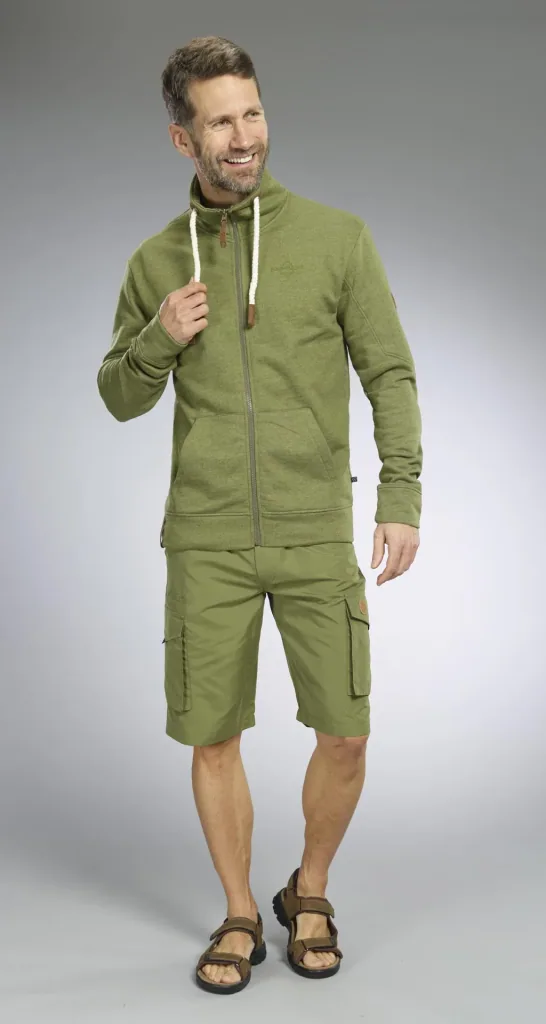 Sweat jacket, color olive, size M