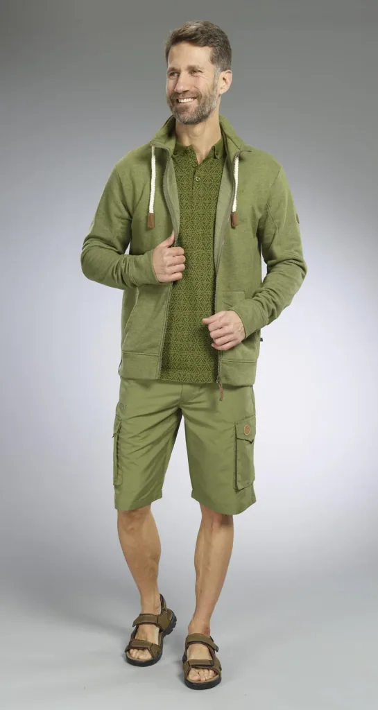 Sweat jacket, color olive, size M