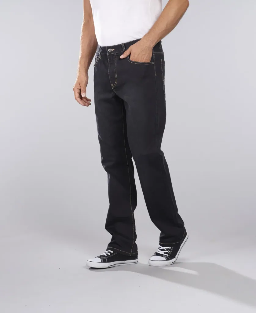 Stretch denim jogging pants, black, size 58