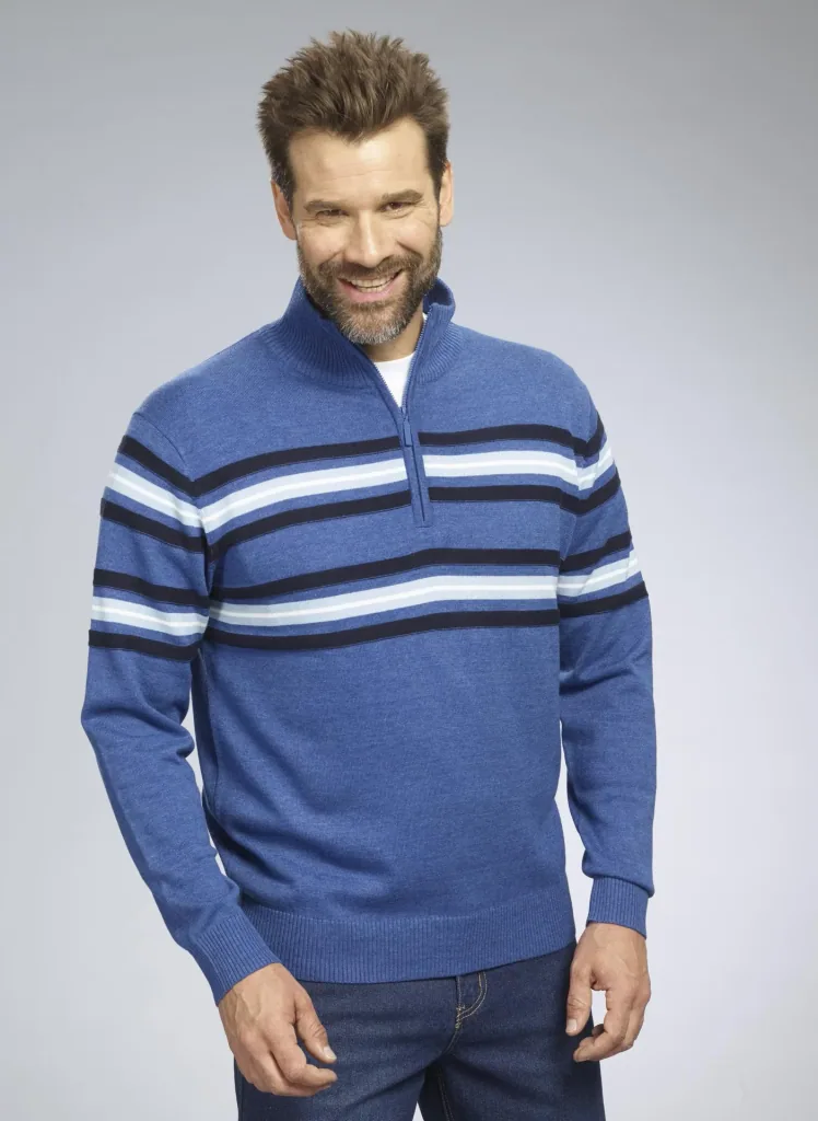 Sweater with stripes, color blue, size M