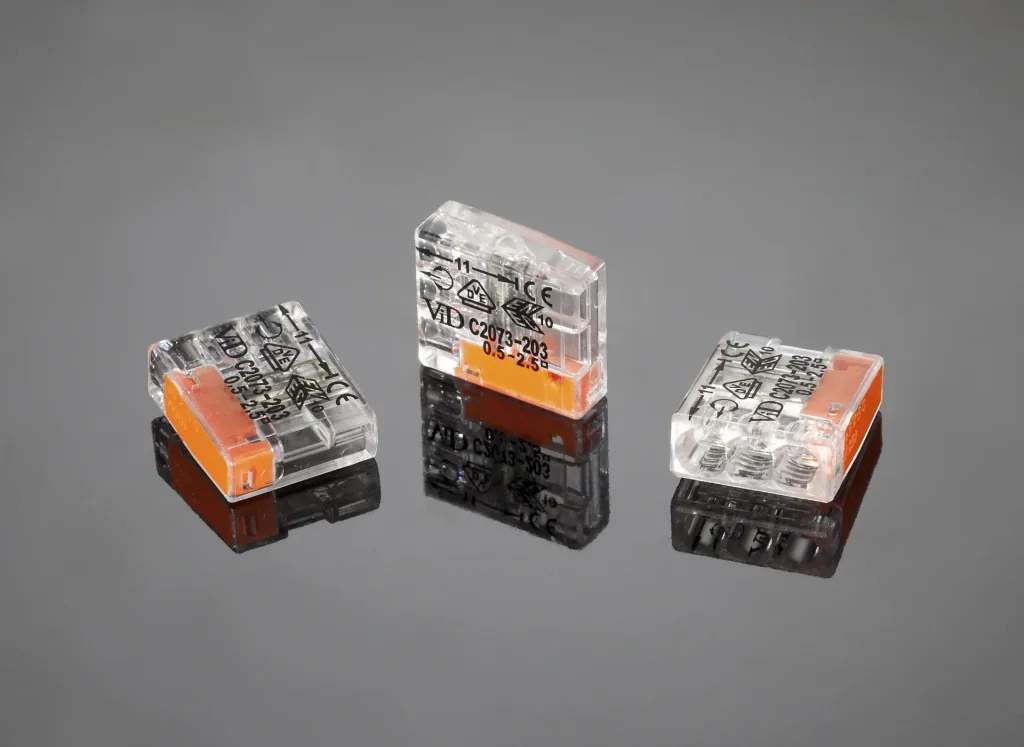 Micro plug-in terminals, 100 pcs., 3 x 0.5 - 2.5 mm², transparent