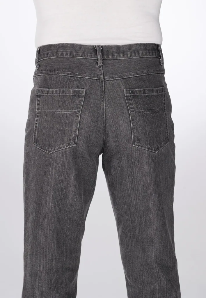 Comfortable jeans in 5-pocket style, color gray, size 27
