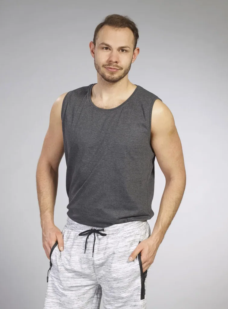 Tank top, color anthracite/melange, size M
