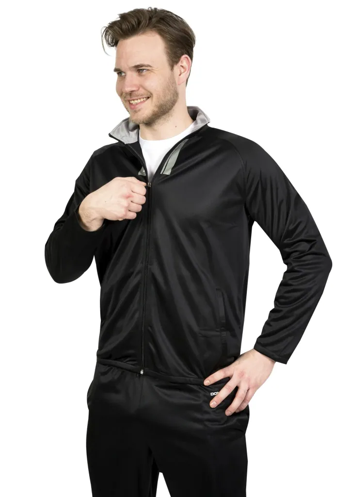 Tracksuit, 2-piece, black/grey, size XL
