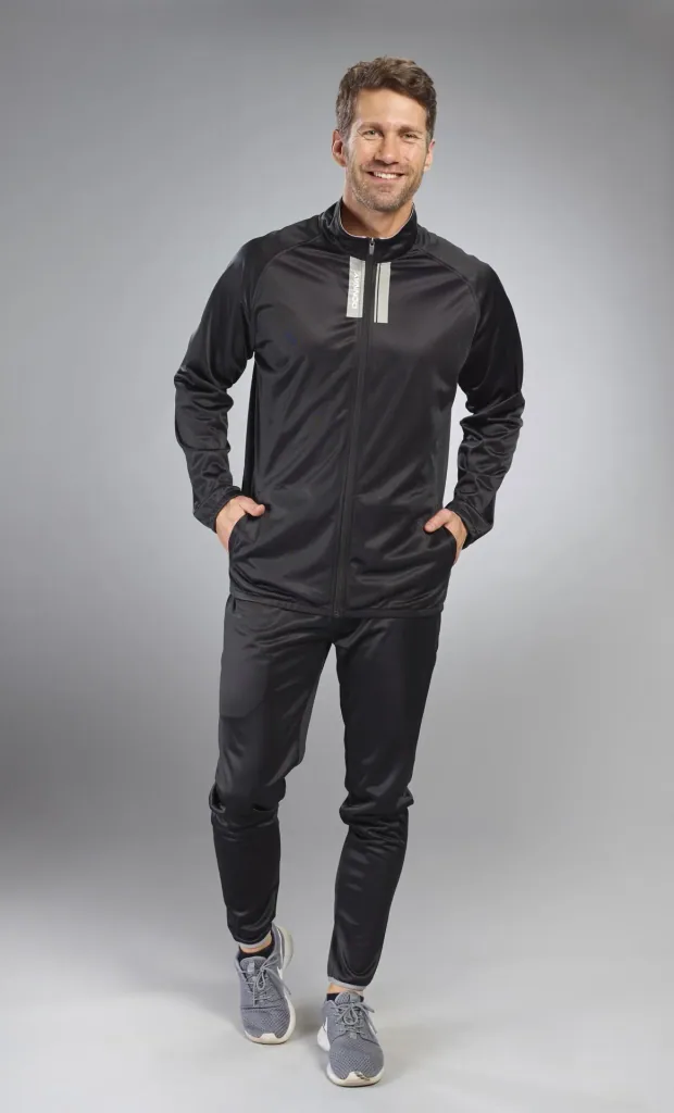 Tracksuit, 2-piece, black/grey, size XL