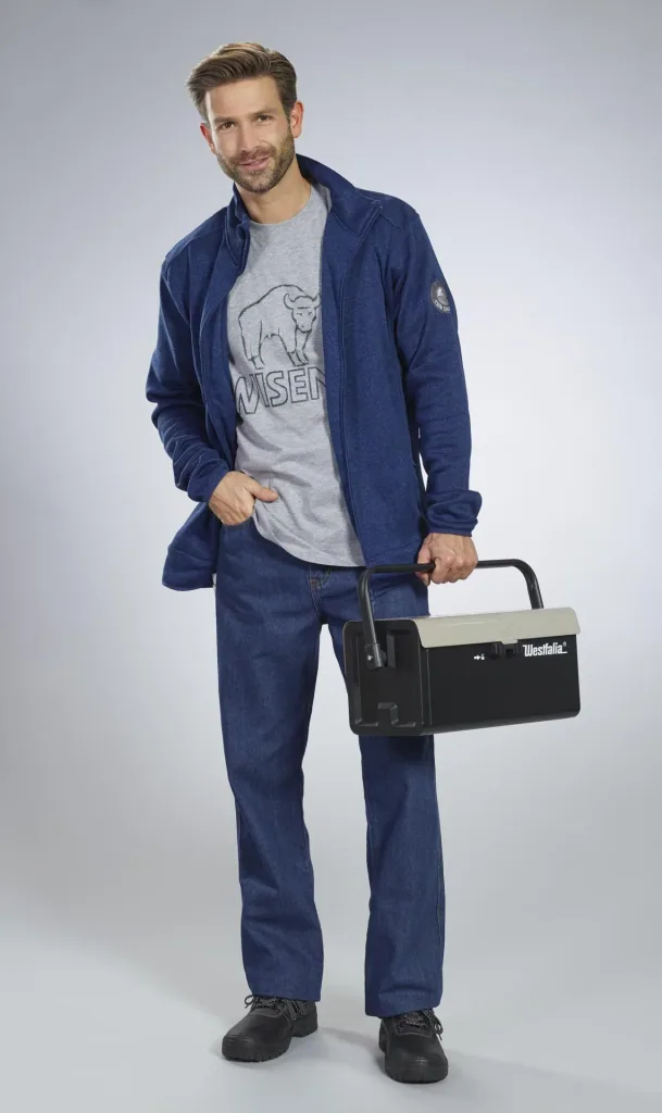 Work jeans made of durable denim, color blue, size 48