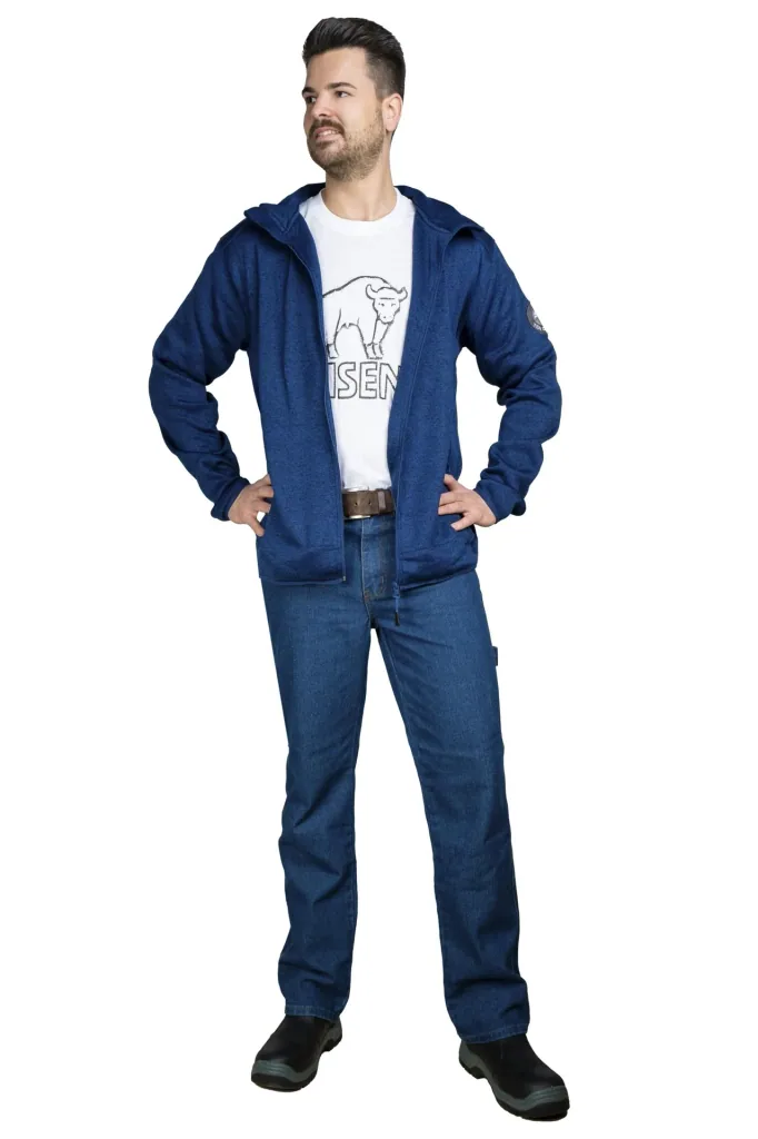 Work jeans made of durable denim, color blue, size 48