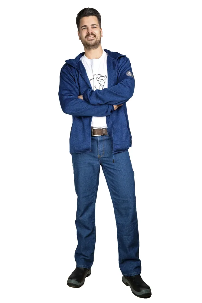 Work jeans made of durable denim, color blue, size 48