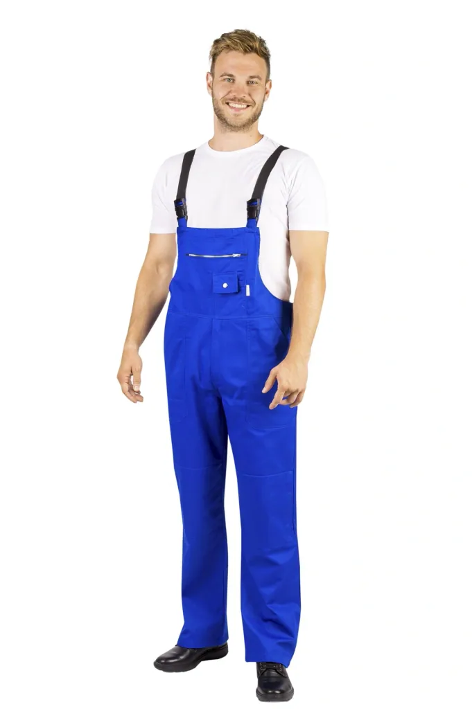 Dungarees with side stretch zones, color blue size 46