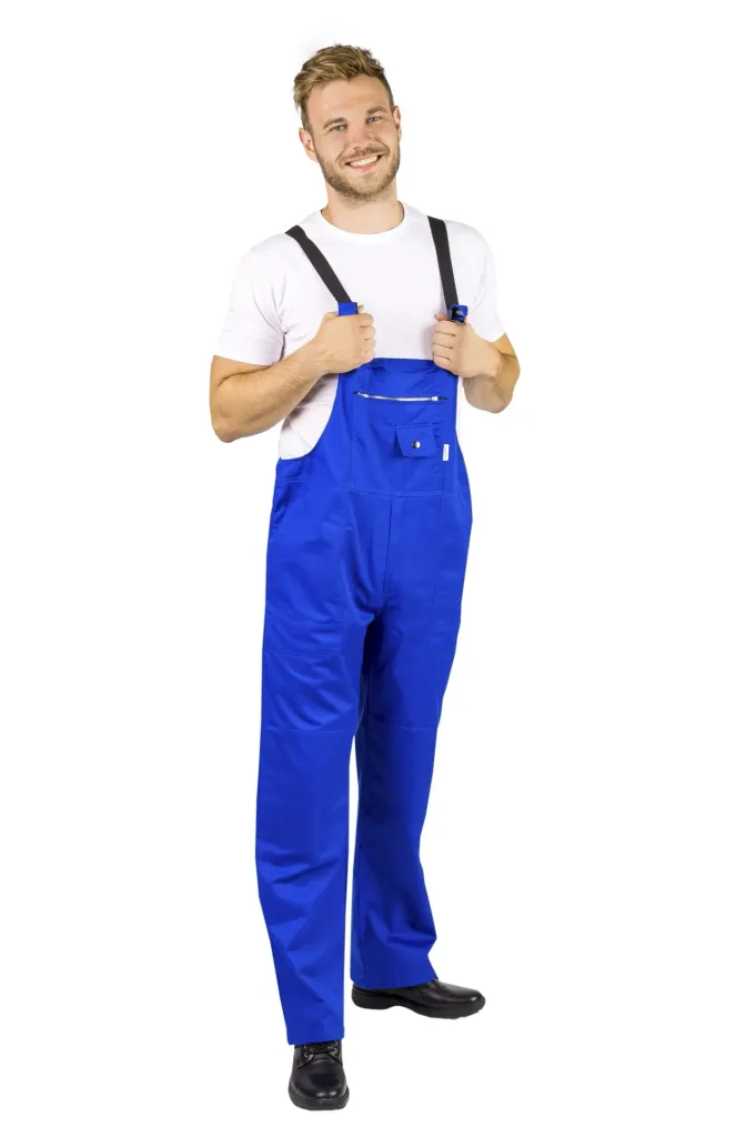 Dungarees with side stretch zones, color blue size 46