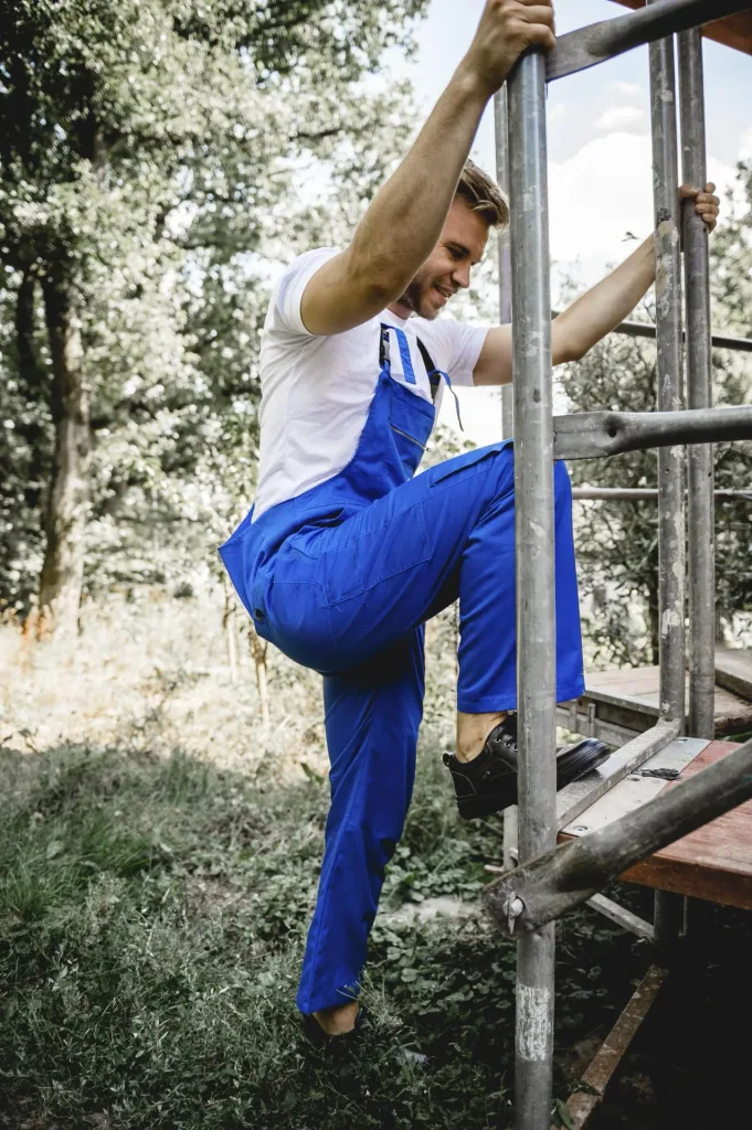 Dungarees with side stretch zones, color blue size 46